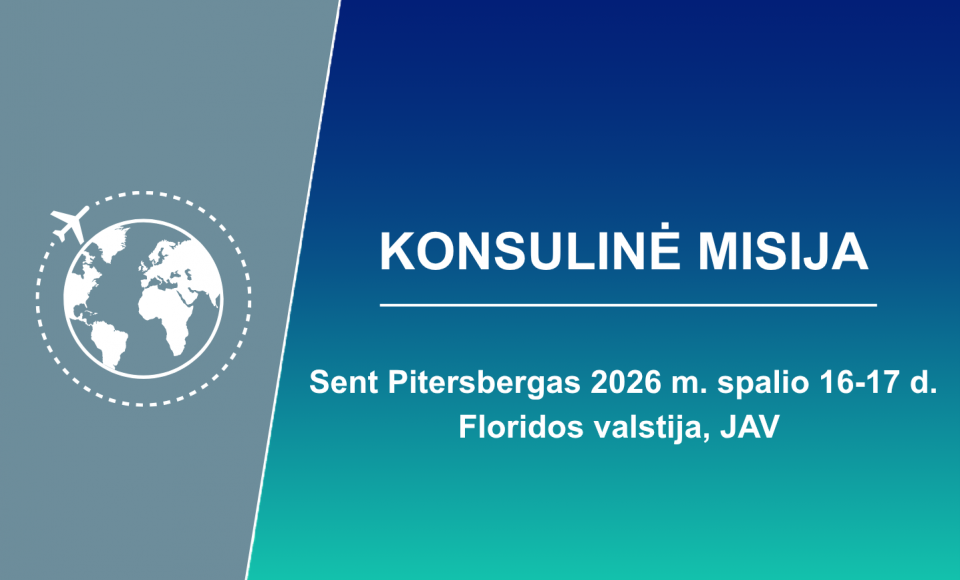 Spalio 16-17 d. Lietuvos konsuliniai pareigūnai dirbs Floridos valstijoje Sent Pitersberge (St....